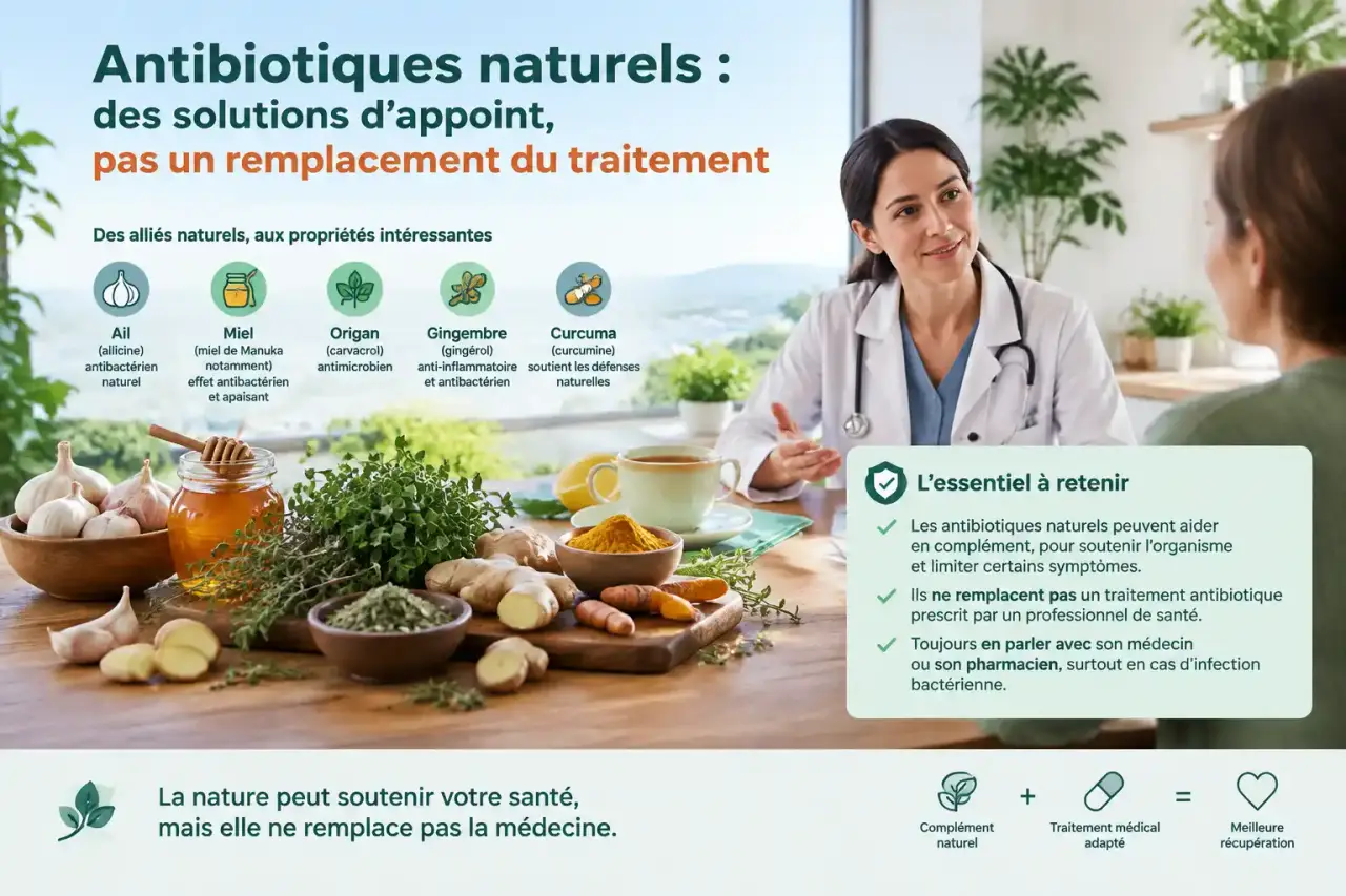 Antibiotiques naturels : des solutions d’appoint, pas un remplacement du traitement