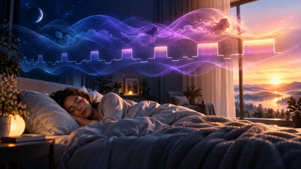 Le sommeil REM représente 20 à 25 % du sommeil et s’allonge avant le réveil
