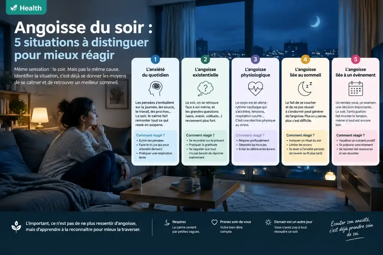 Angoisse du soir : 5 situations à distinguer pour mieux réagir