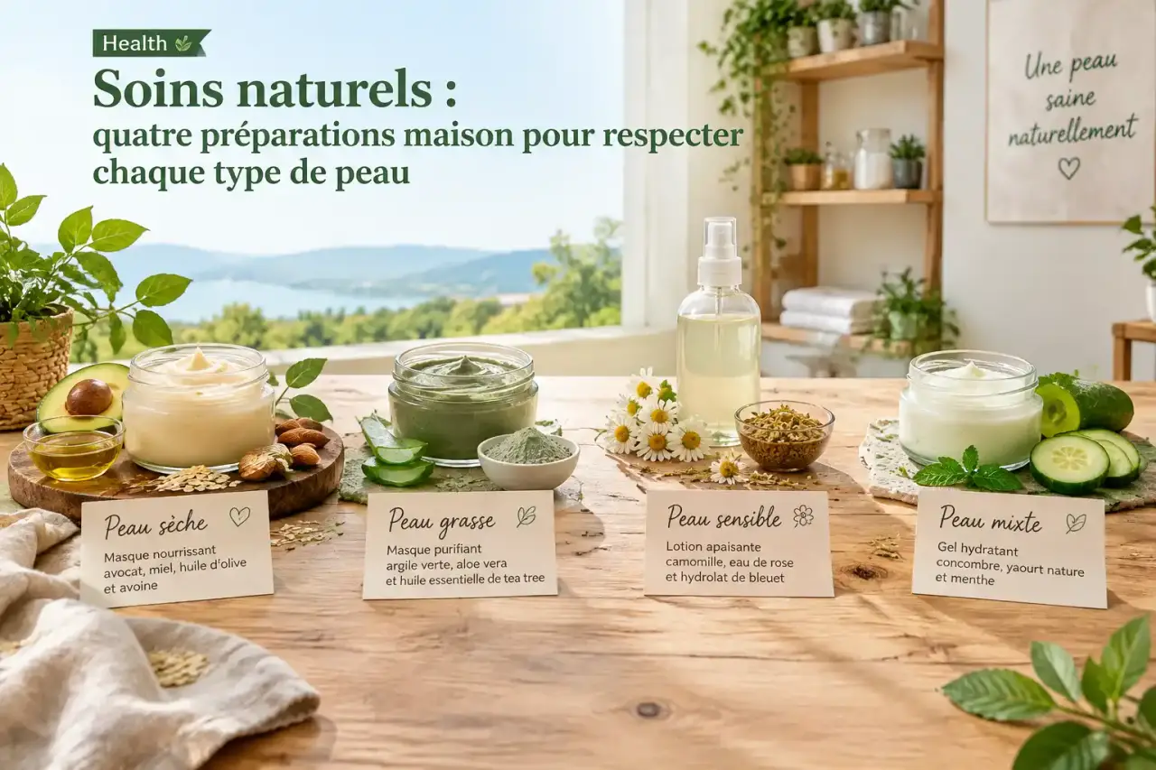 Soins naturels : quatre préparations maison pour respecter chaque type de peau