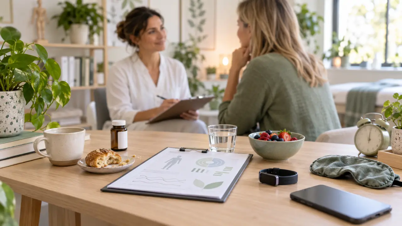 Consultation de naturopathie dans un espace lumineux et naturel