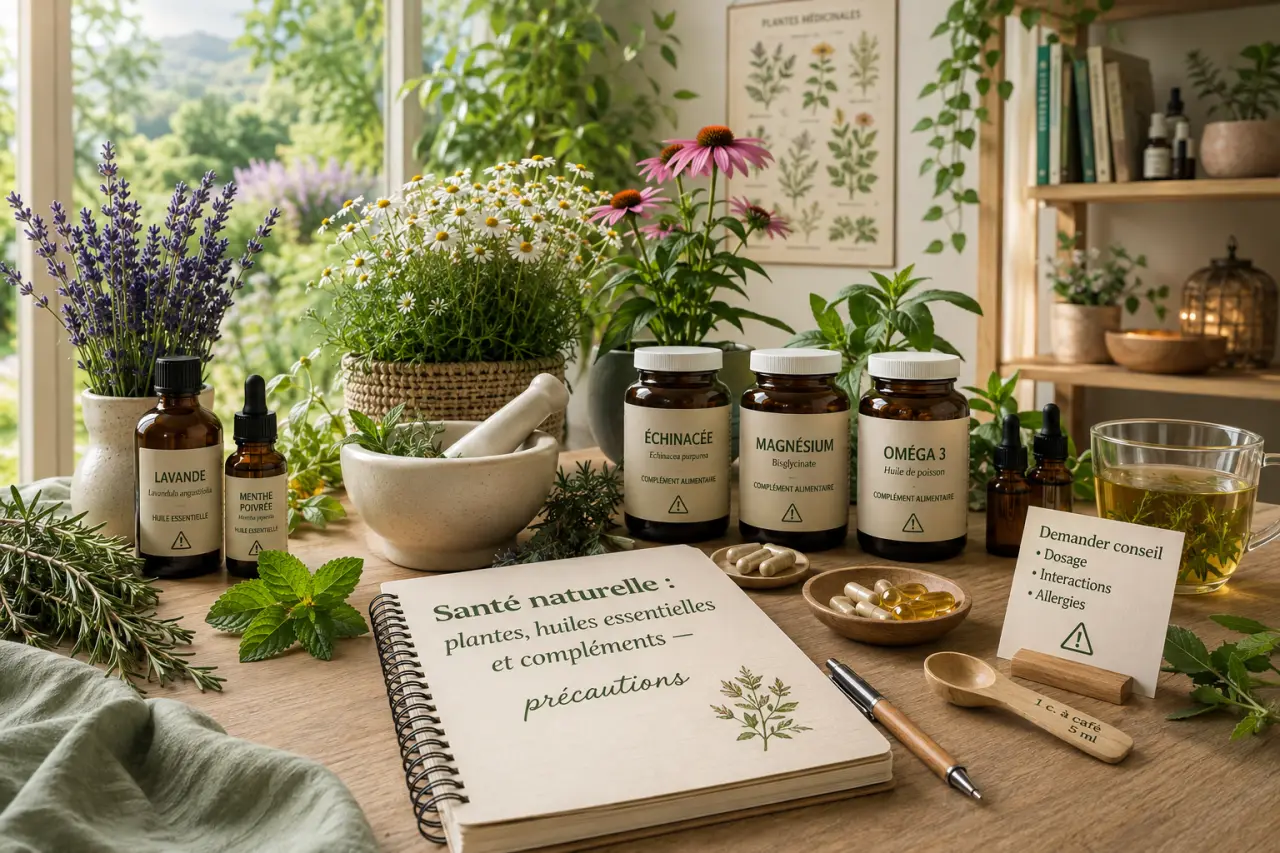 Santé naturelle : plantes, huiles essentielles et compléments, avec les précautions à connaître