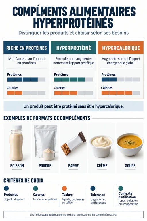 Compléments alimentaires hyperprotéinés : différences entre formats et objectifs nutritionnels