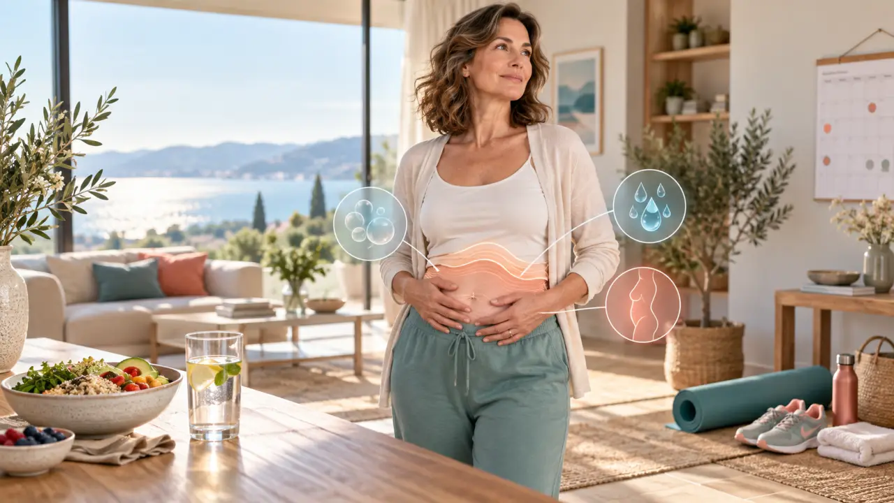 Ventre gonflé à la ménopause : ballonnements, eau ou graisse, comment agir ?
