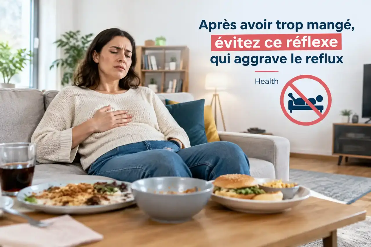 Après avoir trop mangé, évitez ce réflexe qui aggrave le reflux