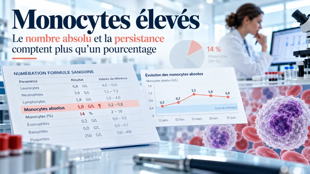 Monocytes élevés : le nombre absolu et la persistance comptent plus qu’un pourcentage